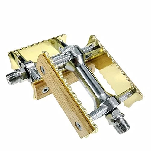 Mountain Bike Pedal : FSJD 1Pair Bike Pedals, Pedals Vintage Bearing Pedals Aluminum Alloy Palin Pedals Classical Bicycle Stepping, Yellow, 9cm×7.6cm×1.4cm