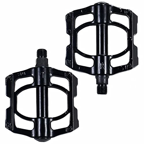 Mountain Bike Pedal : FSJD Aluminum alloy Bicycle Pedal, Cycling Accessories 1 Pair, for Most Mountain Road Bikes Kinds, Black, 9cm×12cm×2cm