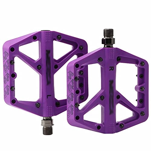 Mountain Bike Pedal : FSJD Bicycle Pedals, with Reflector 1.4mm Mountain Bike Pedals 3 Bearing Non-slip Waterproof Anti-Dust, Purple, 11.5cm×11.2cm×1.25cm