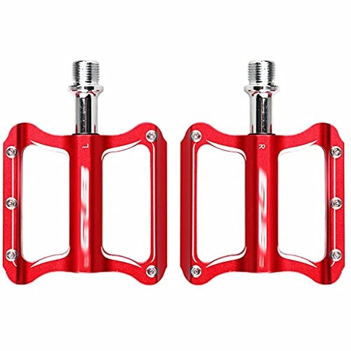 Mountain Bike Pedal : FSJD Bike Pedals, Bicycle Cycling Platform Anti-Slip Durable Sealed for Road Bike Mountain Road Bicycle etc, Red, 8.15cm×10.5cm×1.4cm