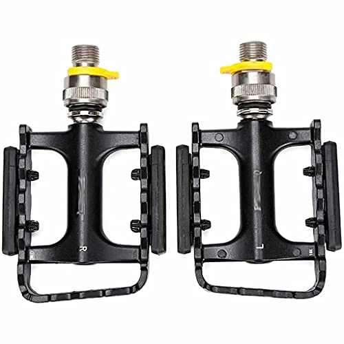Mountain Bike Pedal : FSJD Mountain Bike Pedal, Road Bicycles Platform Pedals, Quick Release Pedals, Pedals with Reflective Gear, Black, 12.5cm×7.9cm×2cm