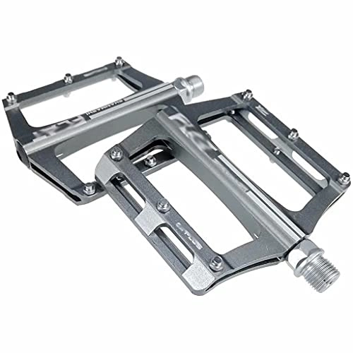 Mountain Bike Pedal : FSJD Mountain Bike Pedals 9 / 16 inch Spindle Aluminum Alloy Platform Cycling Pedal for Road Bicycle etc, Silver, 10cm×9.8cm×2cm