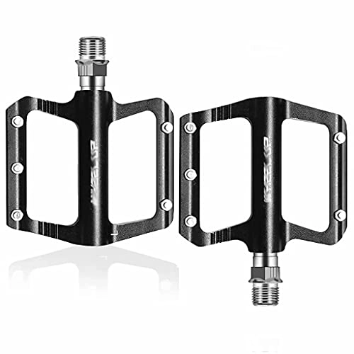 Mountain Bike Pedal : FSJD Mountain Bike Pedals, Aluminum Antiskid Durable Bicycle Cycling Pedals Ultra Strong Bicycle Pedals, Black, 13.5cm×12.2cm×2cm