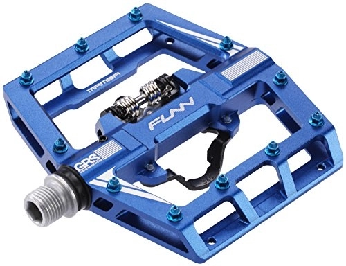 Mountain Bike Pedal : Funn Funn Mamba MTB Clipless Pedals, Single Sided Clip Mountain Bike Pedals, Compatible with SPD Cleats, 9 / 16-Inch CrMo Axle Bicycle Pedals for MTB / BMX / Gravel Cycling (Blue)