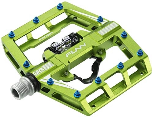 Mountain Bike Pedal : Funn Funn Mamba MTB Clipless Pedals, Single Sided Clip Mountain Bike Pedals, Compatible with SPD Cleats, 9 / 16-Inch CrMo Axle Bicycle Pedals for MTB / BMX / Gravel Cycling (Green)