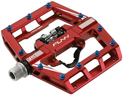 Mountain Bike Pedal : Funn Funn Mamba MTB Clipless Pedals, Single Sided Clip Mountain Bike Pedals, Compatible with SPD Cleats, 9 / 16-Inch CrMo Axle Bicycle Pedals for MTB / BMX / Gravel Cycling (Red)