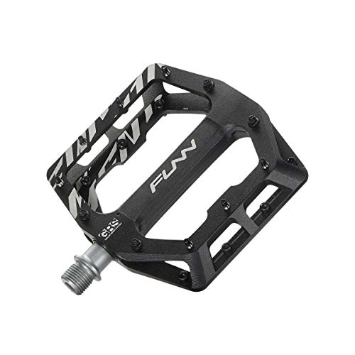 Mountain Bike Pedal : Funn Funndamental Flat Pedals - Wide Platform Bicycle Pedals for BMX / MTB Mountain Bike, Adjustable Grip for Outstanding Stability, 9 / 16-inch CrMo Axle (Black)