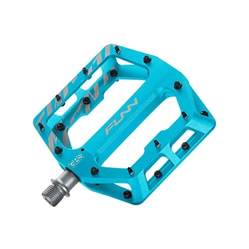 Mountain Bike Pedal : Funn Funndamental Flat Pedals - Wide Platform Bicycle Pedals for BMX / MTB Mountain Bike, Adjustable Grip for Outstanding Stability, 9 / 16-inch CrMo Axle (Turquoise)