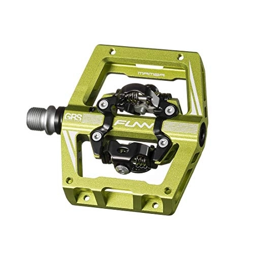 Mountain Bike Pedal : Funn Mamba S MTB Clipless Pedals, Double Sided Clip Compact Platform Mountain Bike Pedals, Compatible with SPD Cleats, 9 / 16-Inch CrMo Axle Bicycle Pedals for MTB / BMX / Gravel Cycling(Green)