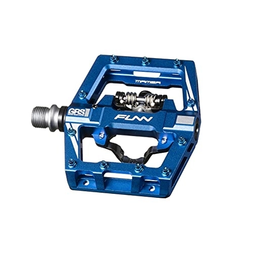 Mountain Bike Pedal : Funn Mamba S MTB Clipless Pedals, Single Sided Clip Mountain Bike Pedals, Compatible with SPD Cleats, 9 / 16-Inch CrMo Axle Bicycle Pedals for MTB / BMX / Gravel Cycling (Blue)