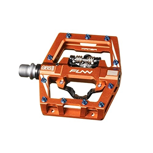 Mountain Bike Pedal : Funn Mamba S MTB Clipless Pedals, Single Sided Clip Mountain Bike Pedals, Compatible with SPD Cleats, 9 / 16-Inch CrMo Axle Bicycle Pedals for MTB / BMX / Gravel Cycling (Orange)