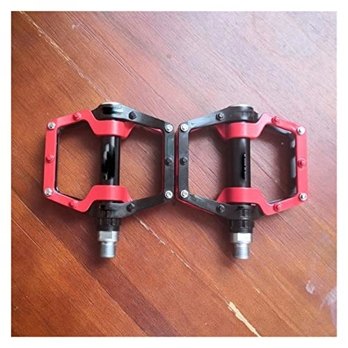 Mountain Bike Pedal : FURLOU Bearing Pedals Magnesium Aluminum Alloy Mountain Bike MTB Bicycle Pedal Road Bike Pedals Pedals (Color : 528 Red)
