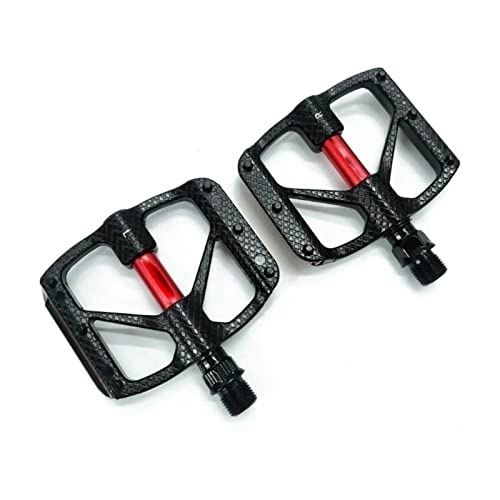 Mountain Bike Pedal : FURLOU Bicycle Pedal Anti-Skid Ultra-Light Aluminum Alloy Mountain Bike Mountain Bike Pedal Seal Bearing Pedal Bicycle Accessories Parts Pedals (Color : Black Red)