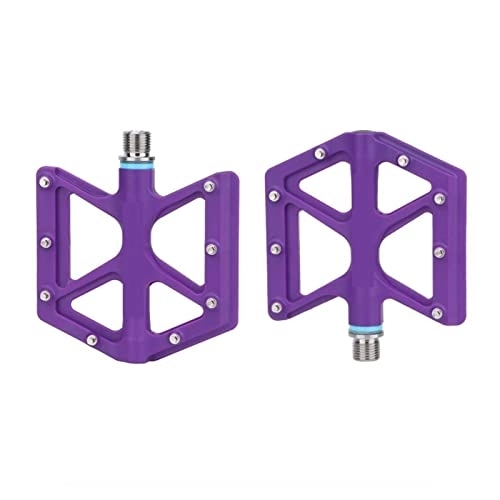 Mountain Bike Pedal : FURONG Ye pf 1 Pair Folding Bicycle Non-slip Pedal Wear Resistant Hollowed Lightweight Bearings Pedals Road Mountain Bike Cycling Accessories Ye pf (Color : Purple)