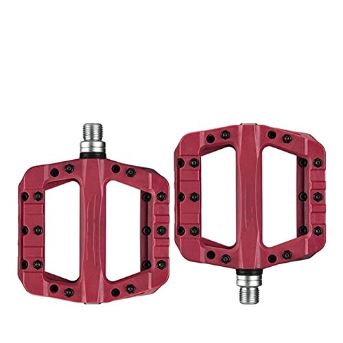 Mountain Bike Pedal : FXDCY Bicycle Pedal Mountain Bike Pedal Road Bike Bearing Bicycle Accessories (Color : 2017 12C Red)