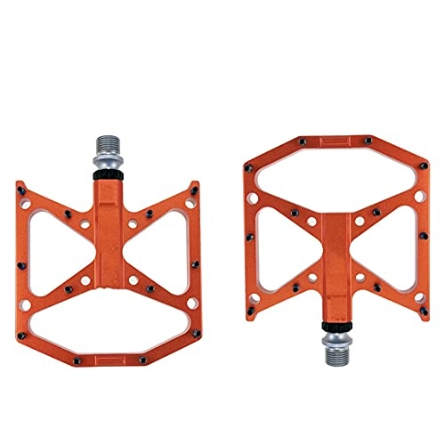 Mountain Bike Pedal : FXDCY Flat Pedal 6 Bearing Mountain Bike Pedal Mountain Bike Road Bike Bicycle Parts Accessories (Color : Orange)