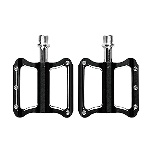 Mountain Bike Pedal : FXJJHXZP Bicycle Pedals Ultralight Aluminum Alloy 6061-T6 Hollow Anti-Skid Bearing Mountain Bike Foot Pedal (Color : Black)