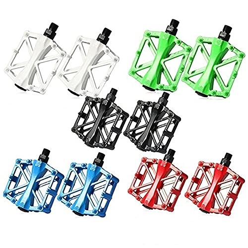 Mountain Bike Pedal : FXJJHXZP Durable 9 / 16inch Bicycle Cycling Mountain Road Bike MTB Aluminum Alloy Pedals pedales bicicleta mtb (Color : Green)