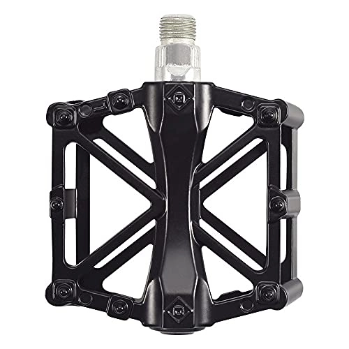 Mountain Bike Pedal : FXJJHXZP MTB Bike Bicycle pedals - Ultralight Aluminum Alloy Bicycle Pedals -Road / MTB Bike 2 Pedals MTB accessories (Color : Black)