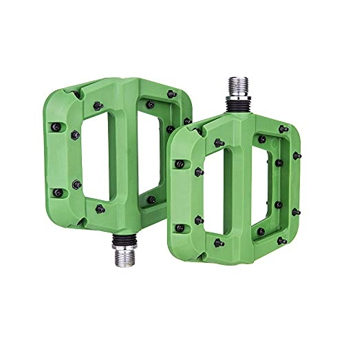Mountain Bike Pedal : FXJJHXZP MTB Bike Pedal Nylon 3 Bearing Composite 9 / 16 Mountain Bike Pedals High-Strength Bicycle Pedals Surface for Road BMX MT (Color : Green)