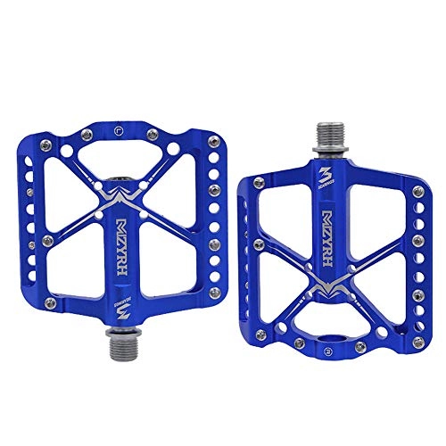 Mountain Bike Pedal : FYLY-Bike Pedals, 9 / 16" CNC Machined Aluminum Alloy Body Cycling Pedals, Sealed Bearing Mountain Pedals, for BMX MTB Road Bicycle, Blue