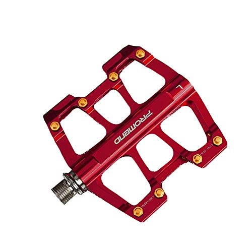Mountain Bike Pedal : FYLY-Bike Pedals 9 / 16", Non-Slip Mountain Bicycles Platform Pedals, Aluminum Alloy 3 Sealed Bearing Axle, for MTB and City Cycling, 1Pair, Red
