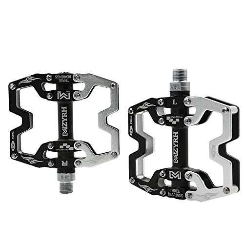 Mountain Bike Pedal : FYLY-Bike Pedals, Universal Lightweight Aluminum Alloy Mountain Bicycle Platform Pedals, 9 / 16 '' Sealed Bearing Pedals, for BMX MTB Road Bike, Silver