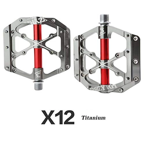 Mountain Bike Pedal : G.Z Bicycle Aluminum Alloy Pedals, Carbon Fiber Takes Over Bearing Pedals, 9 / 16 Inch Folding Bikes Are Commonly Used for Road And Mountain BMX Mountain Bikes, titanium
