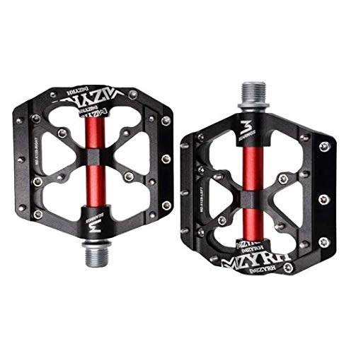 Mountain Bike Pedal : G.Z Bicycle Pedal, Aluminum Alloy 3 Bearing Pedal, 9 / 16 Inch Spindle Mountain Bike Pedal, Suitable for Road, Road Bike, Mountain Bike, Bicycle, Black red