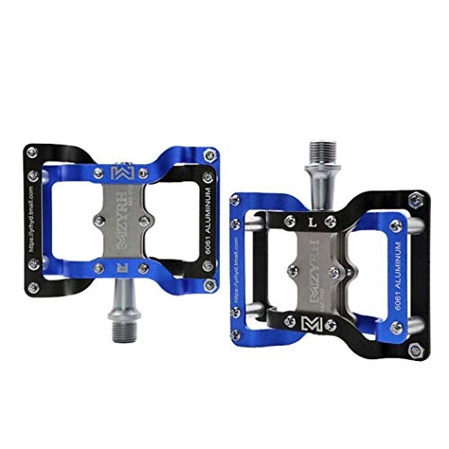 Mountain Bike Pedal : G.Z MZYRH mountain bike pedals, new aluminum alloy non-slip durable bicycle pedals, ultra-strong CNC machined 3 bearings, suitable for BMX MTB road bike 9 / 16, black blue