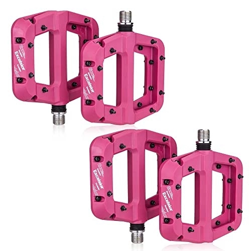 Mountain Bike Pedal : GADEED 2Pair / 1Pair MTB Bike Pedals Non-Slip Mountain Bike Pedals Platform Nylon fiber Bicycle Flat Pedals 9 / 16 Inch Bicycle Accessories (Color : 2 Pair red)