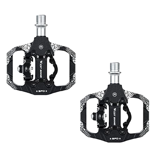 Mountain Bike Pedal : GAFOKI 1 pair Bike Pedals Parts Slip Platform Road Black Re Sealed Mountain Flat Anti- Aliminum Replacements Accessory Cycling for Mtb Pedal Skid Bearing Non Replacement Treadle