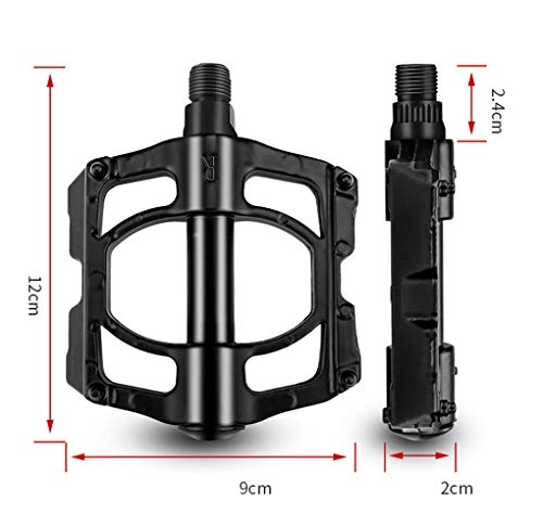 Mountain Bike Pedal : GAOLEI1 Widened Bicycle Pedal Aluminum Alloy Cutout Design Mountain Bike Pedal Double-sided Non-slip Lightweight Bike Pedals Easy To Install (black)