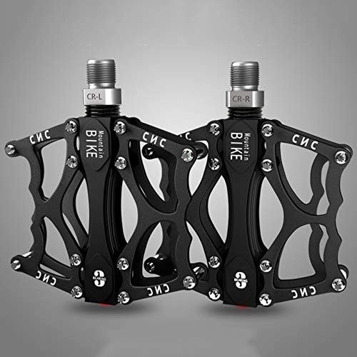 Mountain Bike Pedal : GAOword Mountain Bike Pedals, New Aluminum Antiskid Ultralight Durable Bicycle Cycling Pedals Ultra Strong Colorful CNC 3 Sealed Bearings for BMX MTB Road Bicycle, Black