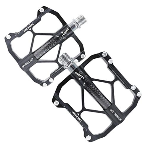 Mountain Bike Pedal : Garneck 1 Pair Bicycle Pedals Bicycle Platform Flat Pedals Cycling Sealed Bearing Aluminium Alloy Pedal for Road Mountain BMX MTB (Black)
