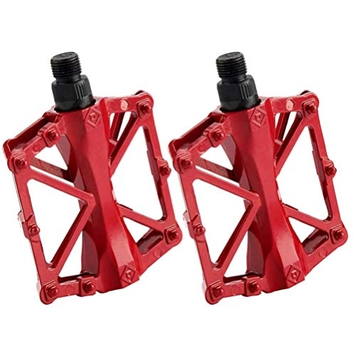 Mountain Bike Pedal : Garneck 2 Pcs Universal Bicycle Pedals Non-Slip Bicycle Platform Pedals Replacement for Electric Mountain Road Bike Red