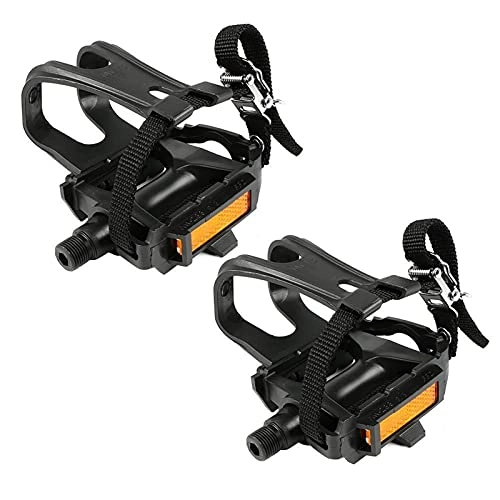 Mountain Bike Pedal : GDYJP Road Bike Dog Mouth Pedal with Reflector Durable Nylon Anti-Slip Mountain Bicycle Toe Clips Pedals Cycling Riding