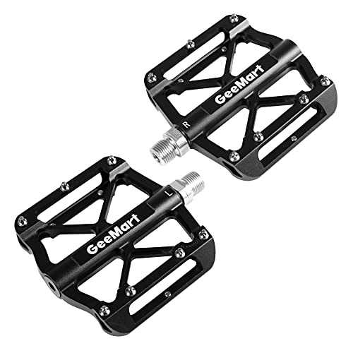 Mountain Bike Pedal : GeeMart Mountain Bike Pedals- MTB Pedals Bicycle Flat Pedals CNC Aluminum Alloy 9 / 16" Sealed DU+ Bearing Cycling Pedals for BMX MTB Road Mountain Bike Durable Flat-Platform for Adults Wide Feet