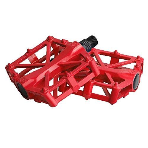 Mountain Bike Pedal : Generies Bicycle Bicycle Aluminum Alloy Foot Pedal Mountain Bike Pedal Ball Pedal 400g One size red