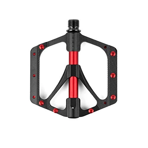 Mountain Bike Pedal : GENFALIN Outdoor sports Bike Cycling Pedals Lightweight Aluminum Alloy High Throw Bearing Pedal Mountain Bike, Road Bike, Bicycle Wide Flat Platform Pedals 9 / 16 '' Bicycle Parts