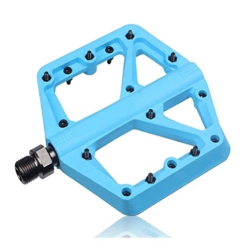 Mountain Bike Pedal : GENGGENG YEJIANGHUA Fit For Bicycle Pedals Mtb Nylon Platform Footrest Flat Mountain Bike Paddle Grip Pedalen Bearings Footboards Cycling Foot Hold (Color : Blue)