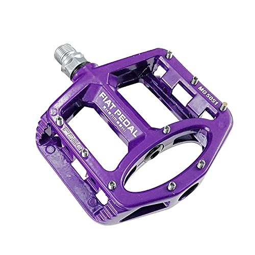 Mountain Bike Pedal : GGCG 9 / 16 inch Bicycle Pedals Mountain Bike Road Bike Bicycle Pedals Magnesium Alloy Platform Bicycle Pedals with Fully sealed camps for Citybike, road bike, e-bike & MTB (Color : Violett)
