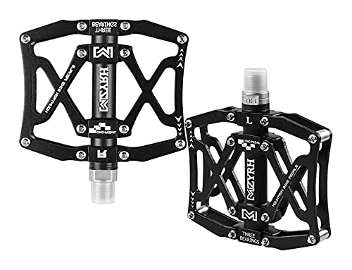 Mountain Bike Pedal : GGCG Bicycle pedals, 9 / 16 inches MTB Bicycle pedals CNC Aluminum pedals with 3 sealed bearings Non-slip and long-lasting bicycle pedals, citybike, e-bike or mountain bike