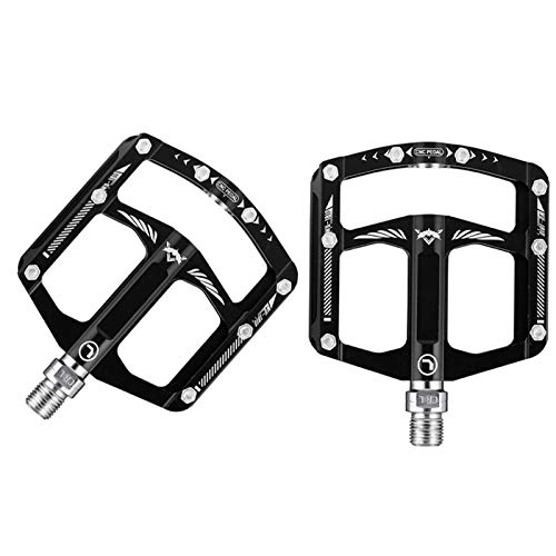 Mountain Bike Pedal : GHabby Bicycle Pedal Parts Mountain Bike Lightweight Aluminum Alloy pedal Non-slip Wide Platform Pedal Road Bikes Sealed Bearing Flat Pedal, Universal Thread (1 Pair)