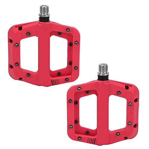 Mountain Bike Pedal : Gind Non‑Slip Pedals, Rose Red Bicycle Platform Flat Pedals for Mountain Bikes for Folding Bikes for Outdoor for Road Bikes
