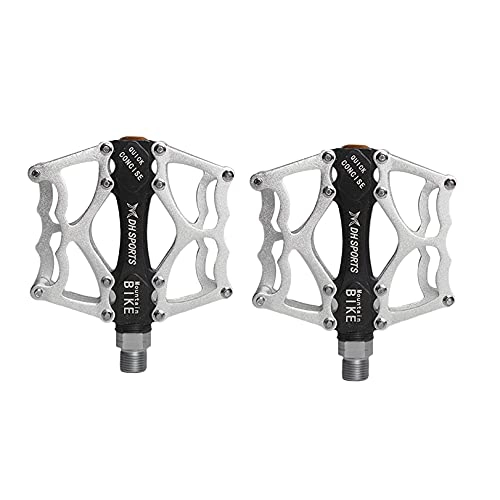 Mountain Bike Pedal : GLJYG Mountain Bike Pedals Aluminum Alloy Antiskid Bicycle Flat Pedals Durable Road Bike Hybrid Pedals for Road Bikes, Silver