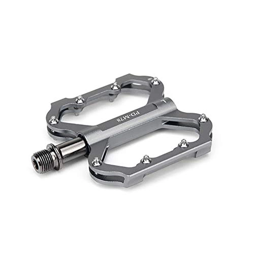 Mountain Bike Pedal : GOODLQ Mountain Bike Bicycle Pedals Aluminum Alloy Palin Bearing Pedals Bicycle Accessories, Silver