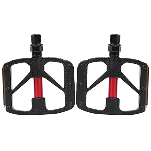Mountain Bike Pedal : Goodvk Bike Pedals Adjustable Bike Pedals Mountain Road Bike Self-locking Pedal Bicycle Pedal Bicycle Accessary Easy to Operate (Color : Red, Size : 9.5x7.5x1.5cm)