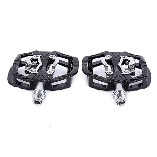 Mountain Bike Pedal : Goodvk Bike Pedals Cycling Road Bike MTB Clipless Pedals Self-locking Pedals Compatible Pedals Bike Easy to Operate (Color : Black, Size : 8.85x9.4cm)