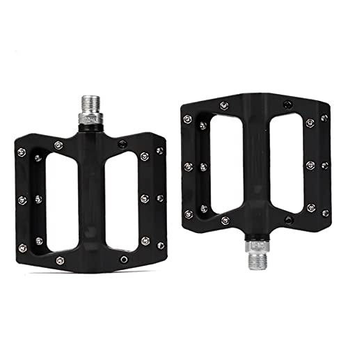 Mountain Bike Pedal : Goodvk Bike Pedals Mountain Bike Pedal Pedals Bicycle Flat Pedals Nylon Multi-Colors Cycling Pedal Accessories Easy to Operate (Color : Black, Size : 12.3x10.55x2.4cm)
